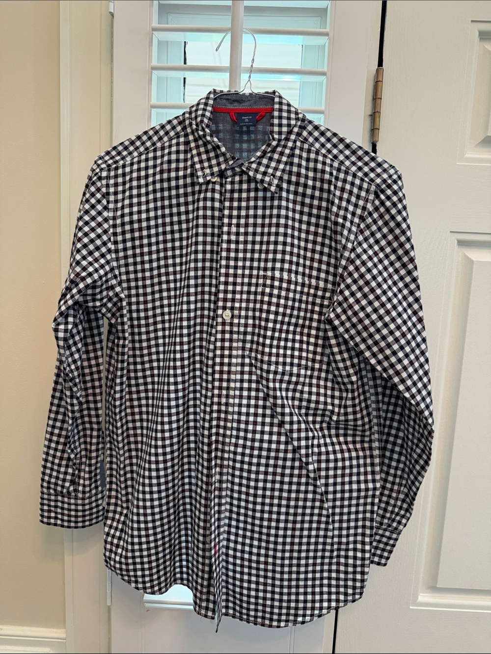 GAP boys - Black & White Gingham Button-Down Shirt
